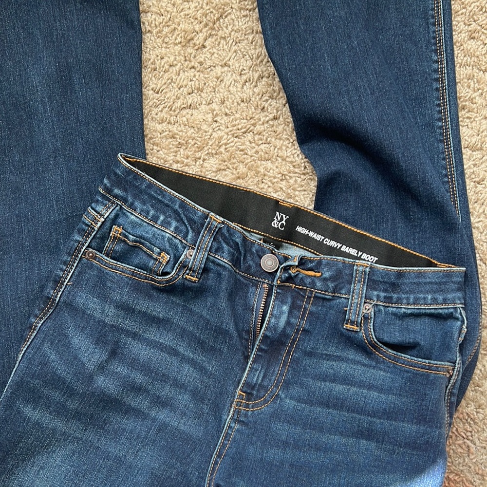 High waist curvy barely boot jeans